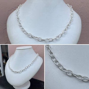 Silver Textured 7.5mm Curb Chain