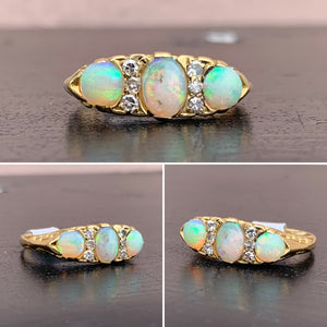 Vintage Opal and Diamond Ring