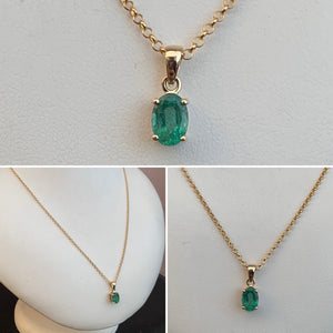 Yellow Gold and Emerald Pendant