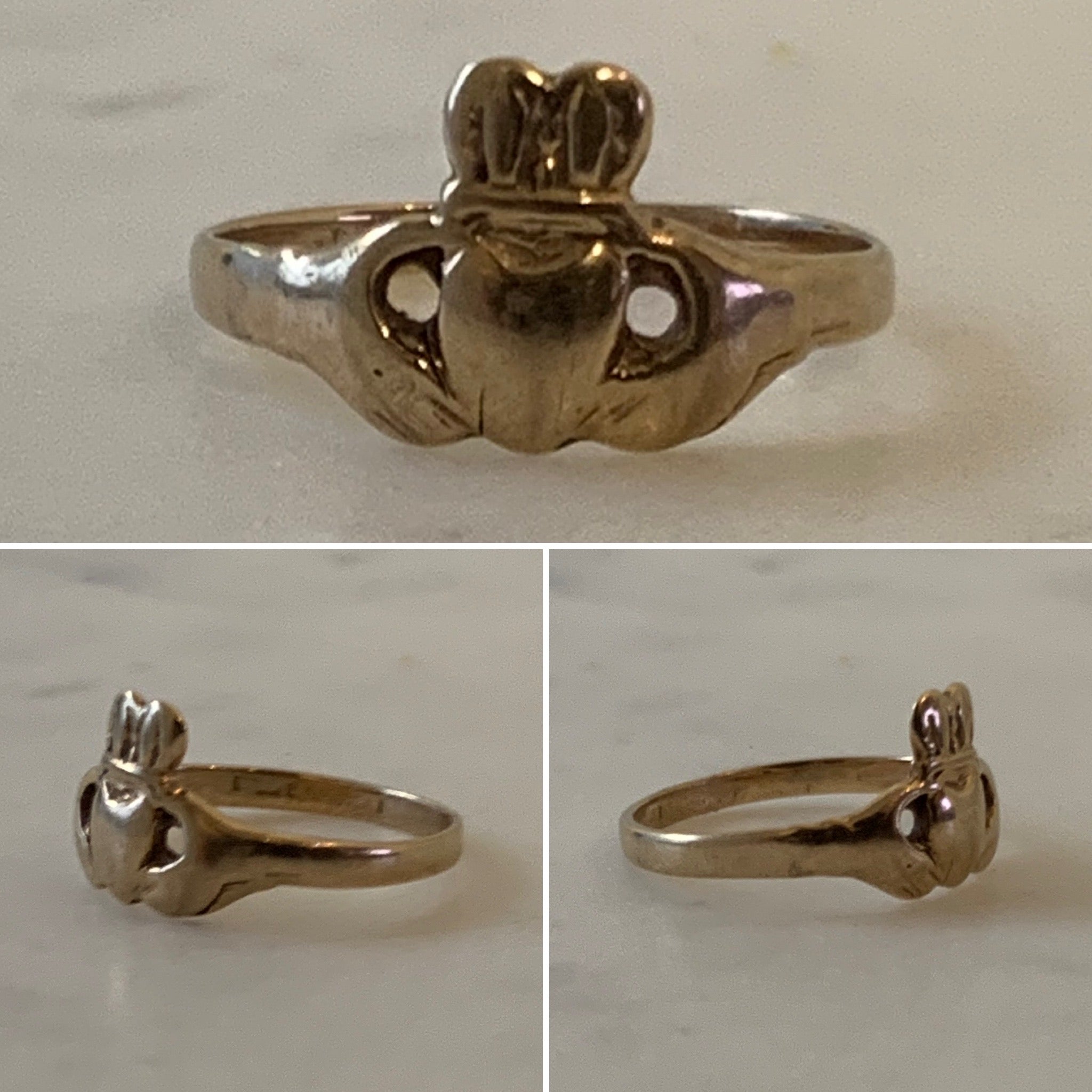 Vintage Yellow Gold Claddagh Ring