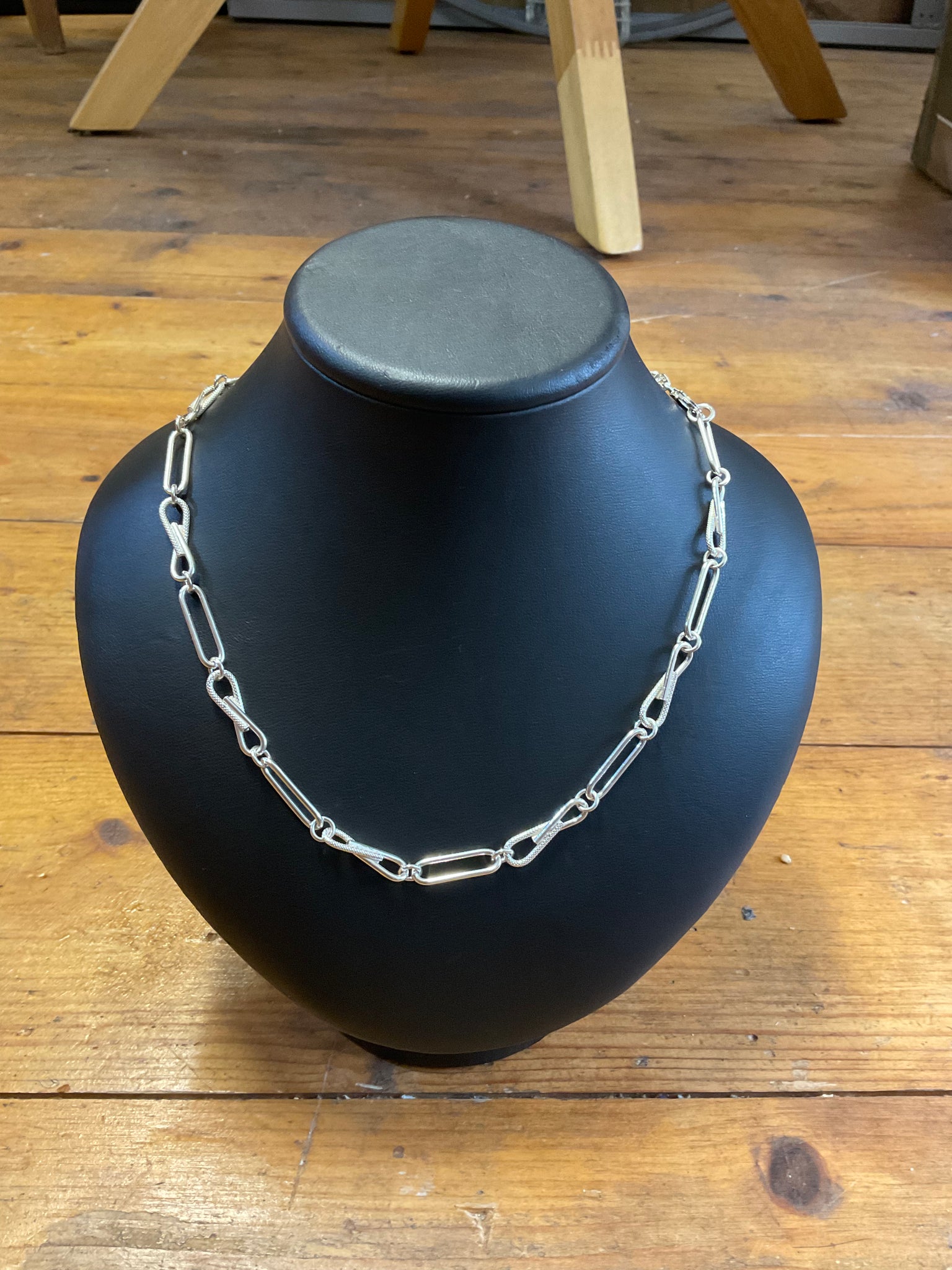 Silver Infinity Oval Necklace