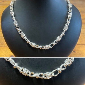 Silver French Knot Necklace