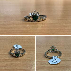 Silver Open Crown Claddagh Ring