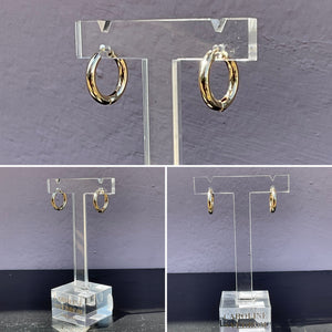 Yellow Gold Polished Round Hinged Hoop Earrings