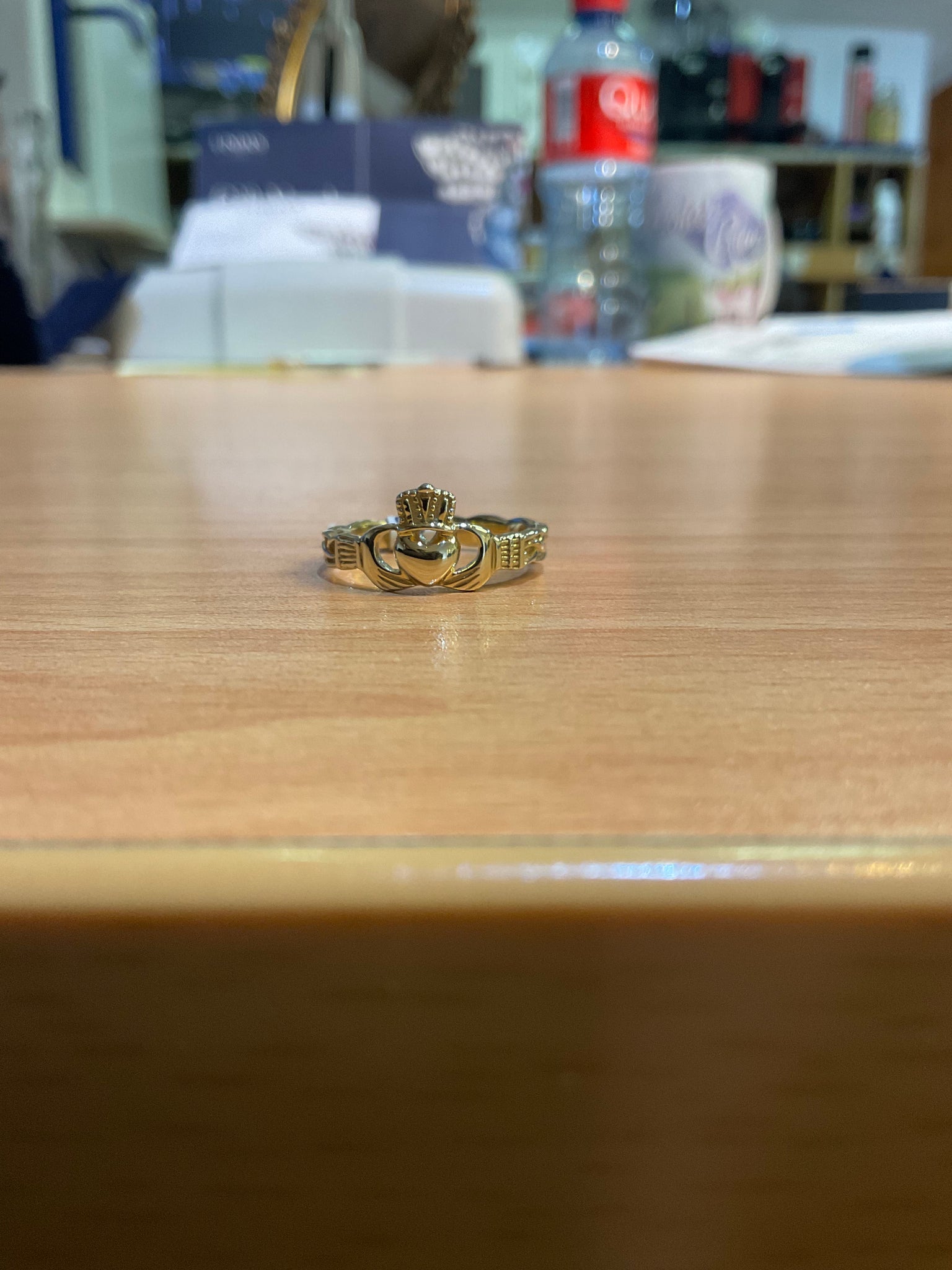Gold Woven Claddagh Ring
