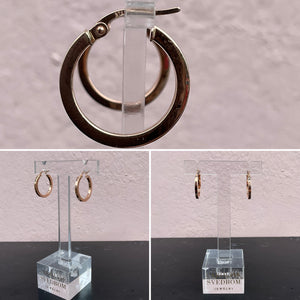 2mm Rose Gold Square Tube Round Hoop Earrings