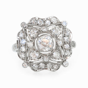 Art deco diamond cluster ring