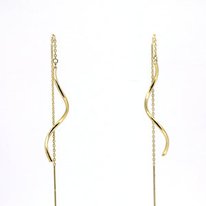 Wavy Gold Thread Earrings