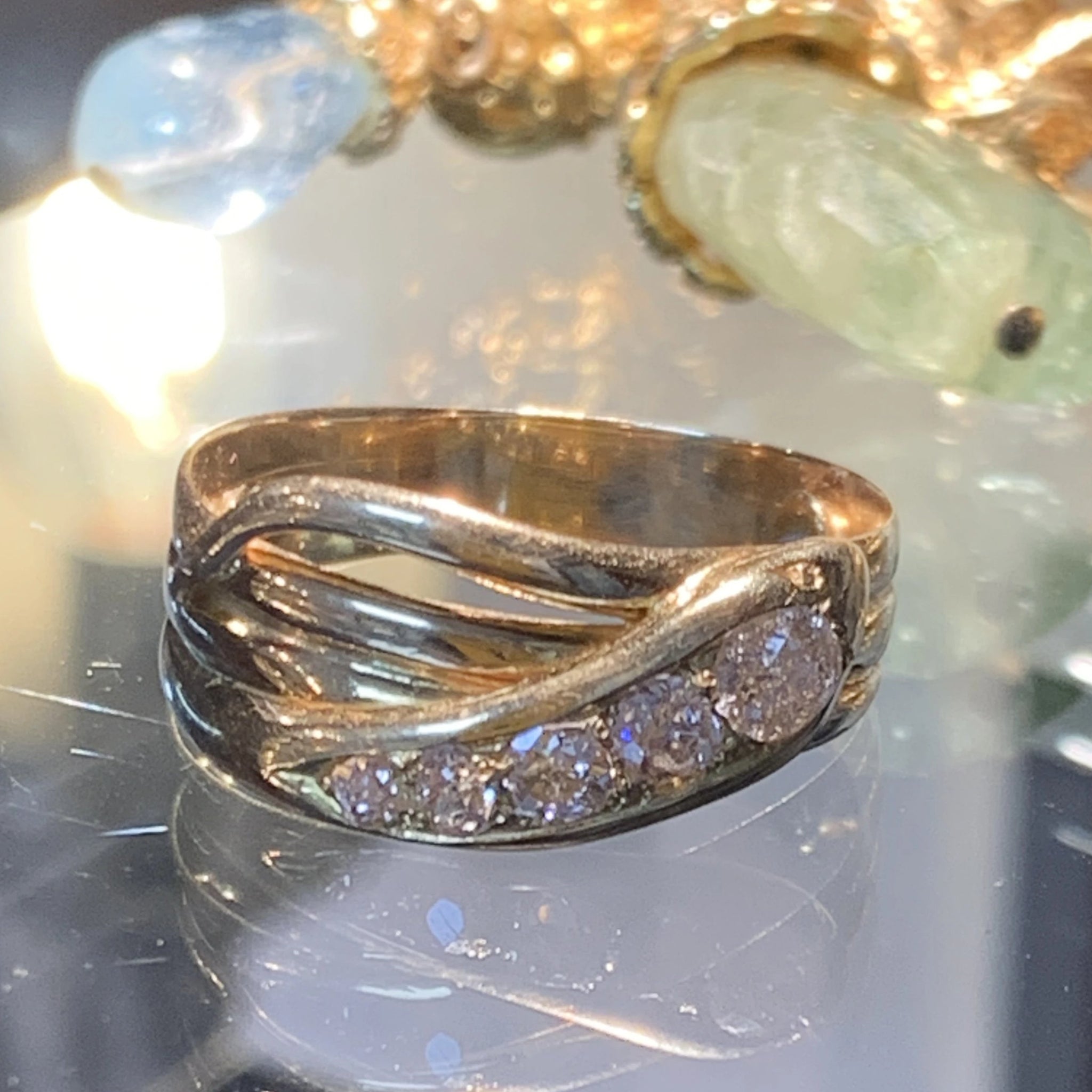 Old Cut Diamond Snake Ring