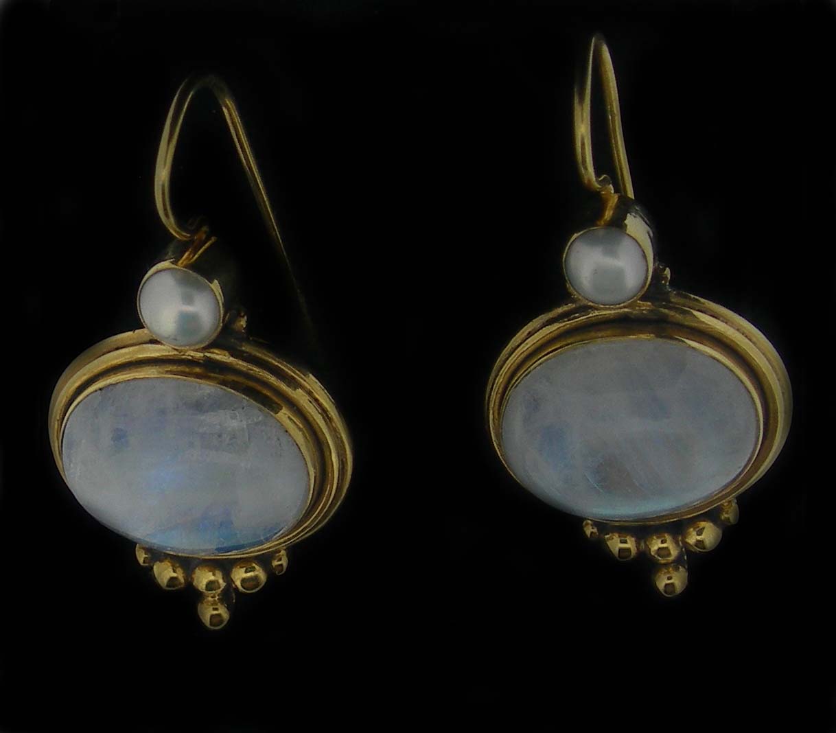 Moonstone Pearl Earrings