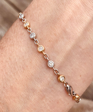 Katie: Two Colour Gold Diamond Necklace