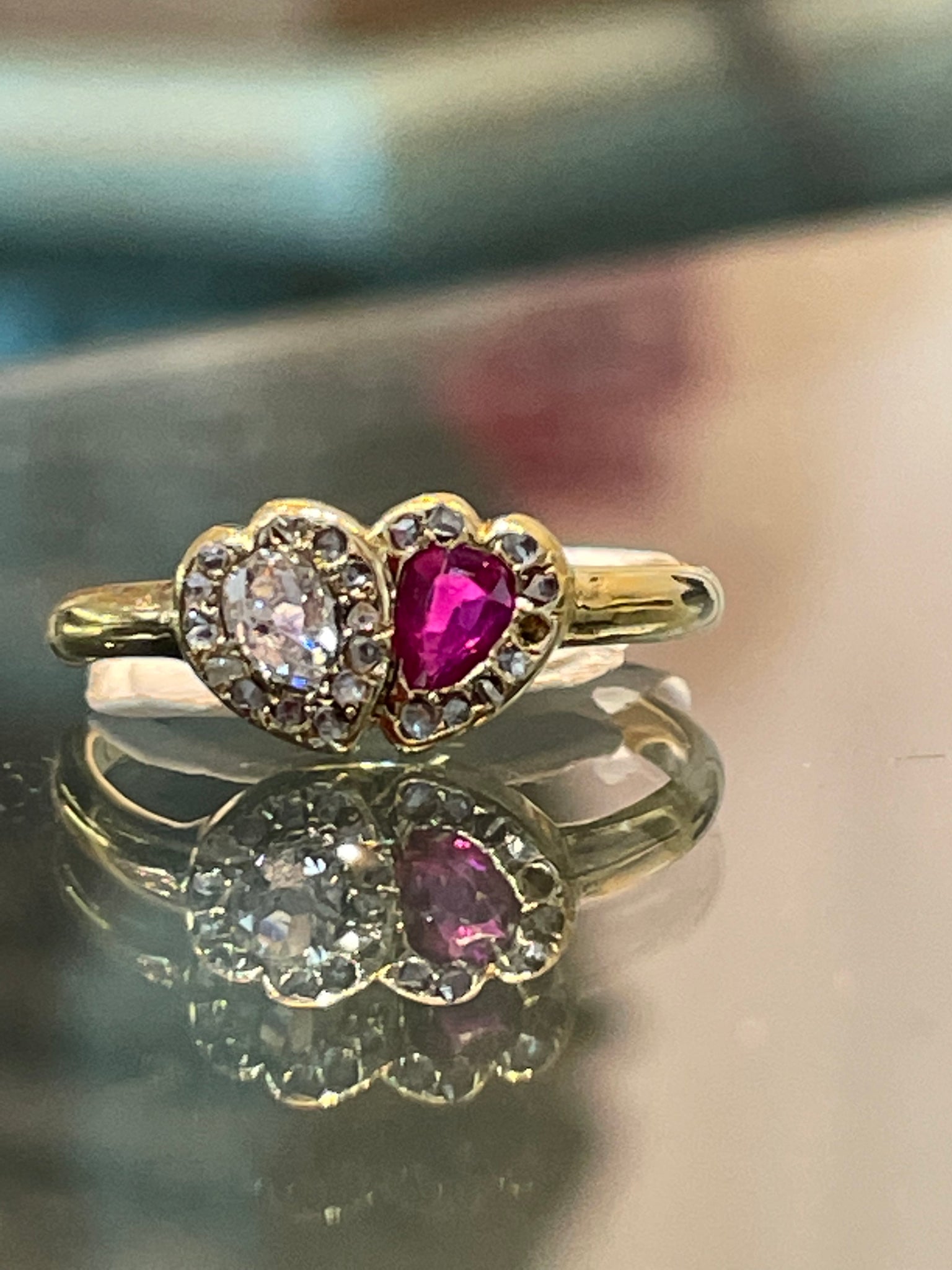 Vintage Double Heart Ring
