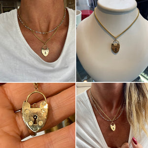 Vintage Gold Heart on Chain