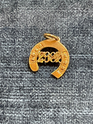 Vintage 9ct Gold Horseshoe Charm with Good  Luck