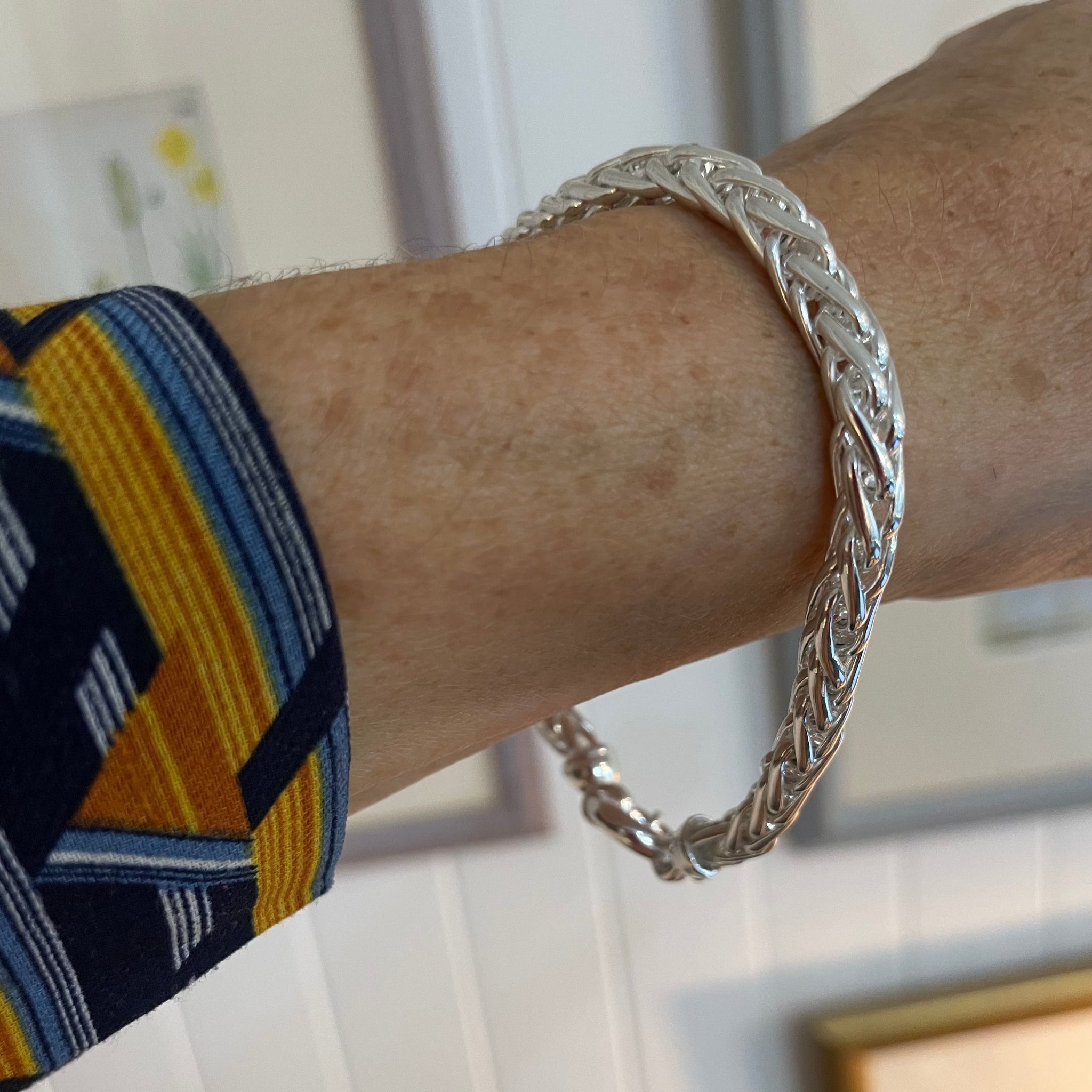 Silver round  Foxtail Link bracelet