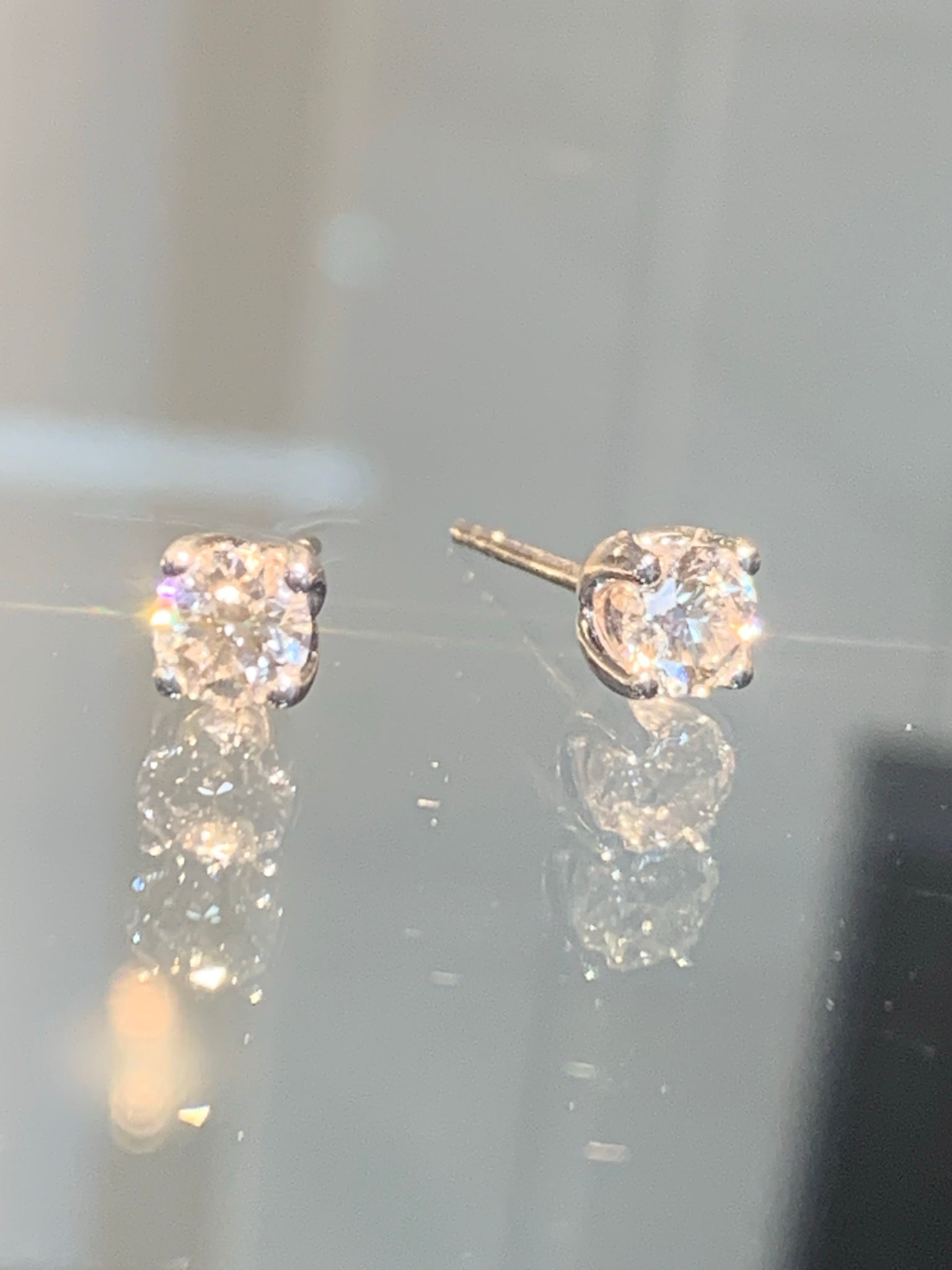 Round Brilliant Cut Diamond Studs .80 E