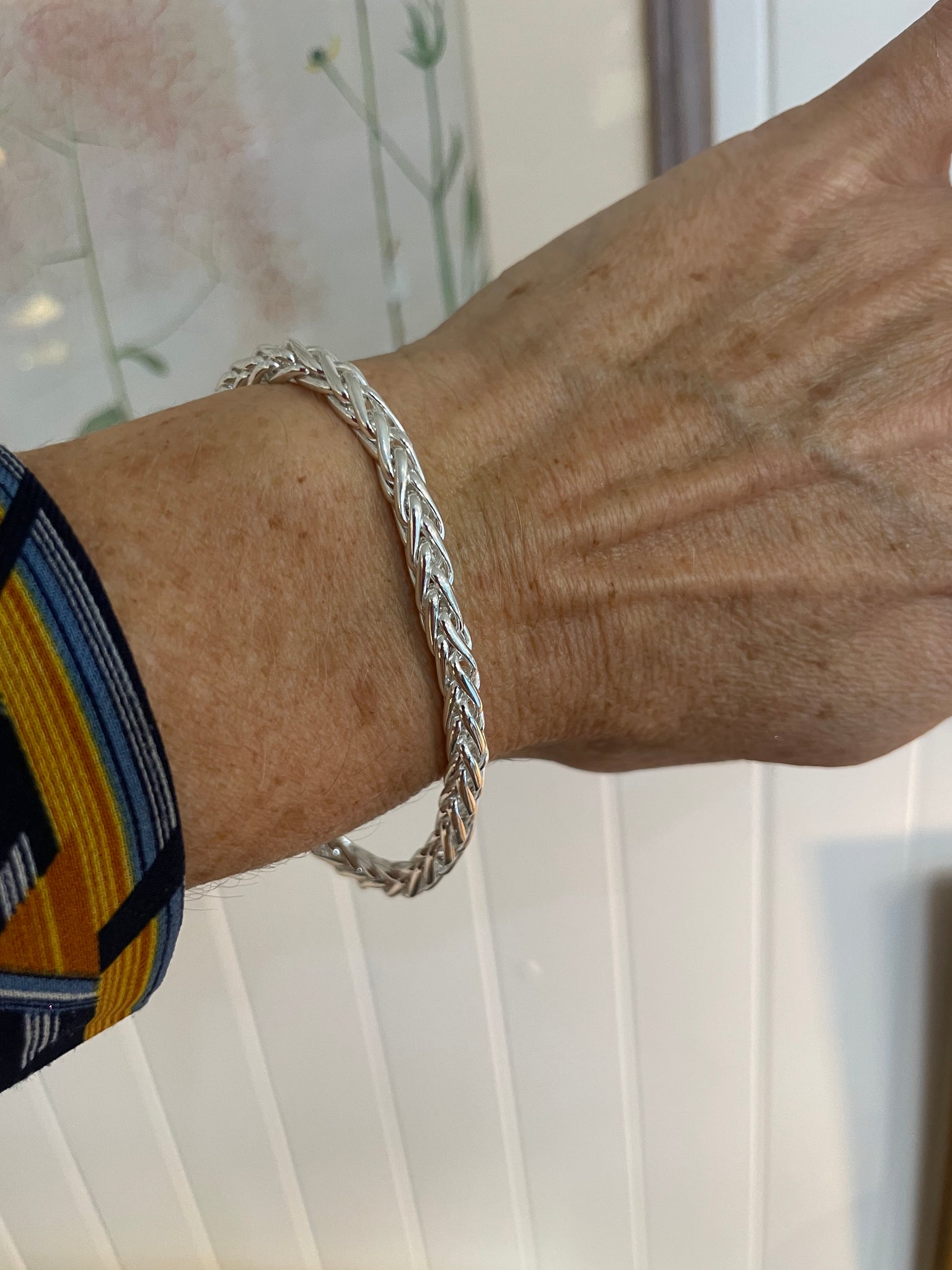 Silver round  Foxtail Link bracelet