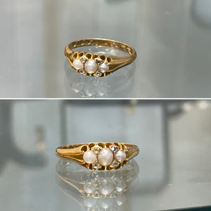 Vintage Triple Pearl Ring