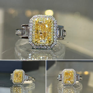 Emerald Cut Fancy Yellow Diamond Ring