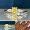 Yellow Rectangular Brilliant Diamond Solitaire