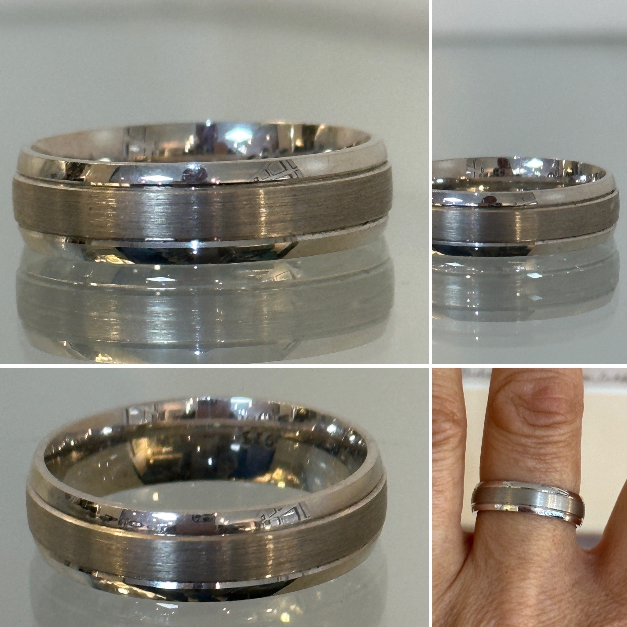 Gents Wedding Ring Textured Platinum