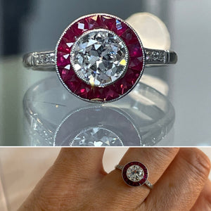 Ruby Rose Art Deco Target Ring