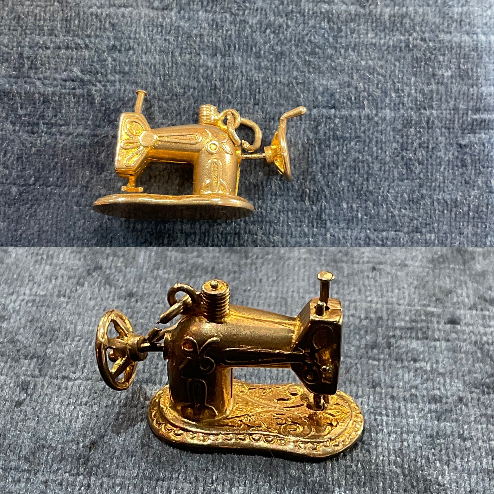 Gold Sewing Machine Charm